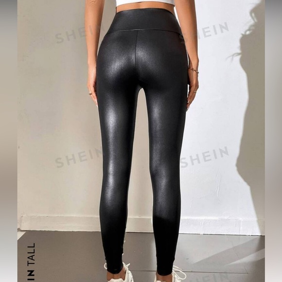 Shein High-waisted Leather Look Leggings - Picture 4 of 11